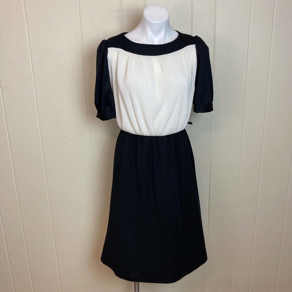 Vintage Dresses & Skirts - Vintage Accordion Pleated Disco Dress Medium 1970s Librarian Teacher